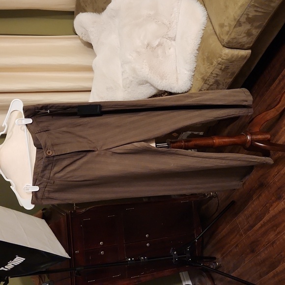 NWT Kut Olive Green Striped Pants-Size 10​​​​​​​ - Picture 1 of 6